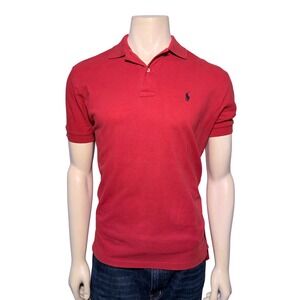 Polo Ralph Lauren Mens Small Red Short Sleeve Pique Pony Logo Polo Shirt S
